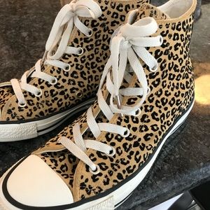Size 7.5 Leopard Converse High Tops